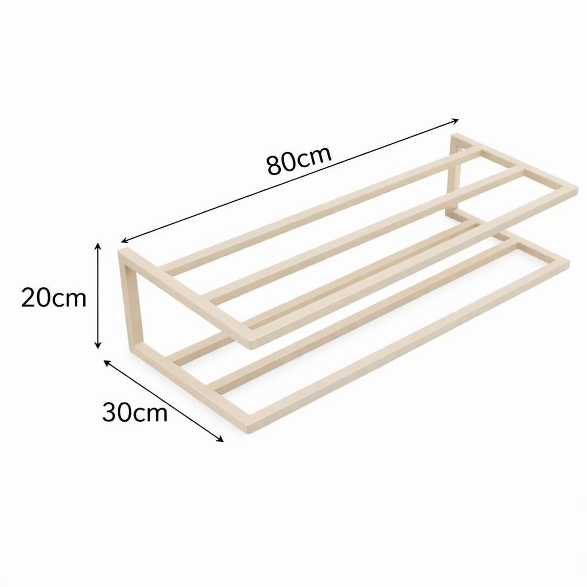 SCHUHABLAGE Stora Beige - Beige, Metall (80/20/30cm) - LOFT42