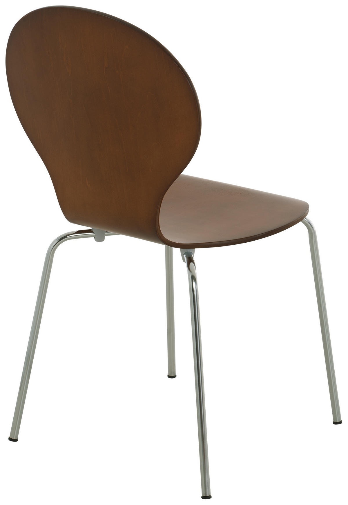 BESUCHERSTUHL 4er Set Holz braun - Braun, Holz/Metall (43/86/45cm) - CLP