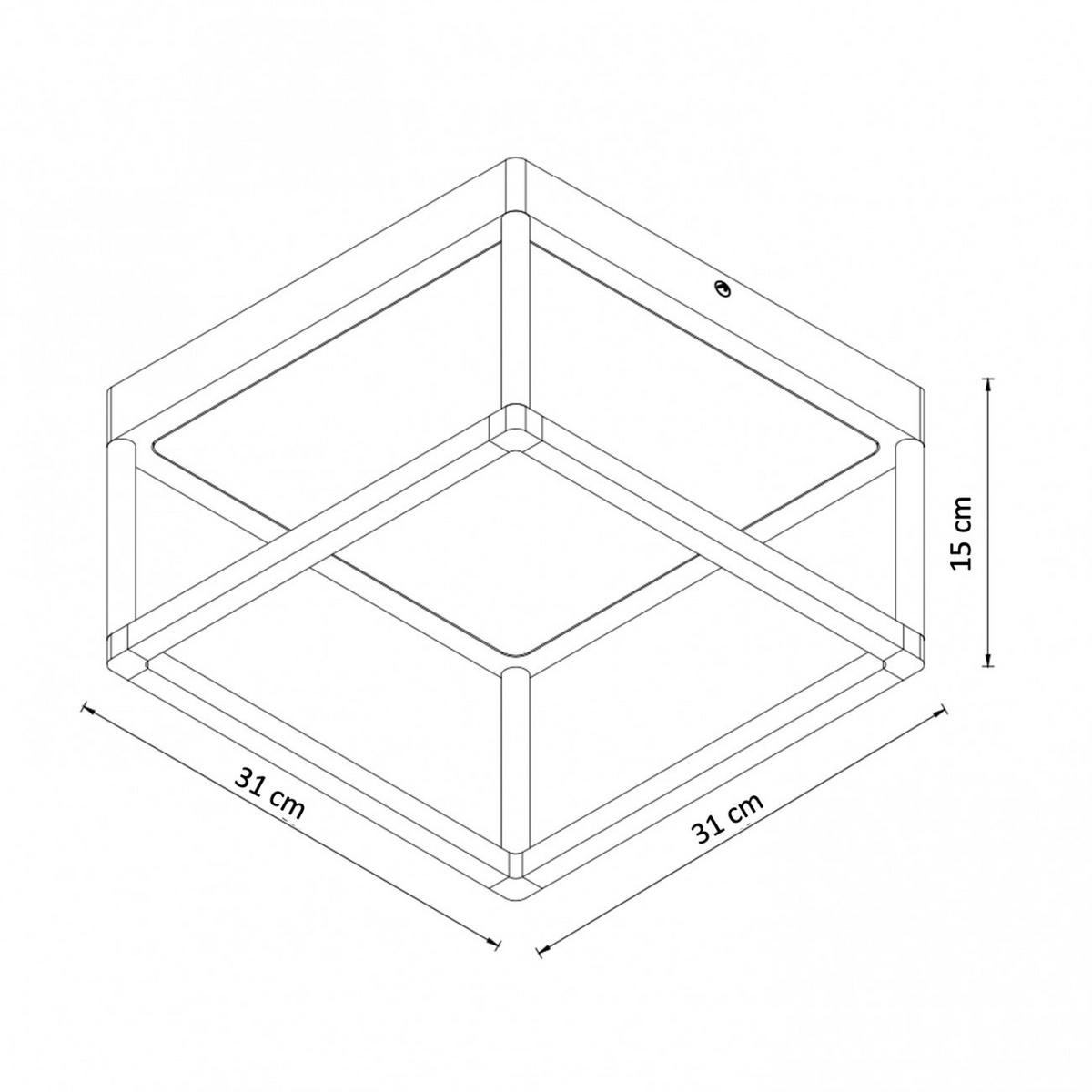 DECKENLEUCHTE Stockholm, Schwarz, 31cm - Schwarz, Metall (31/31/15cm) - KOSILUM