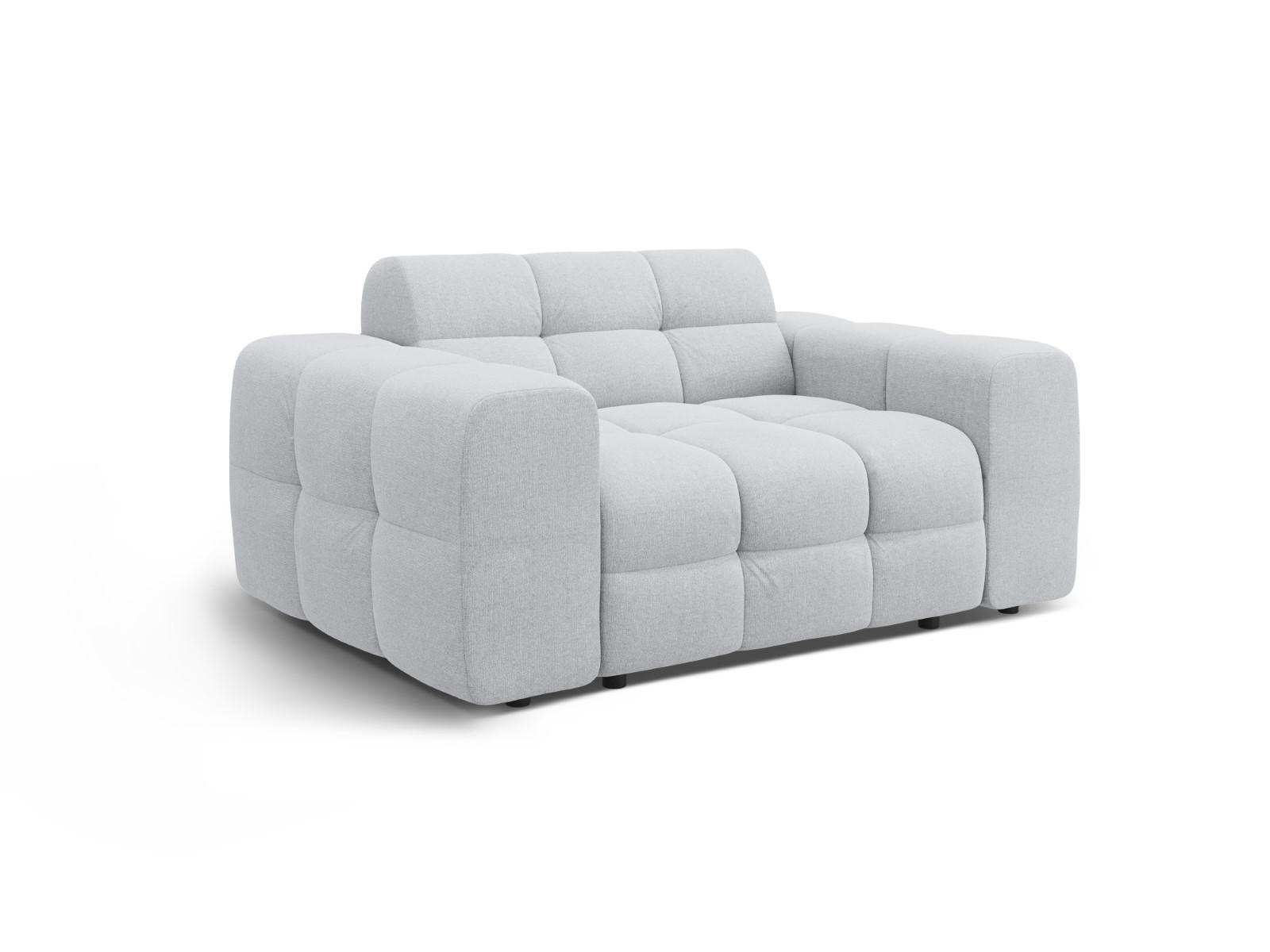 SOFA Kendal aus strukturiertem Stoff hellgrau 2 Sitzplätze - Hellgrau, Textil (156/79/103cm) - Micadoni