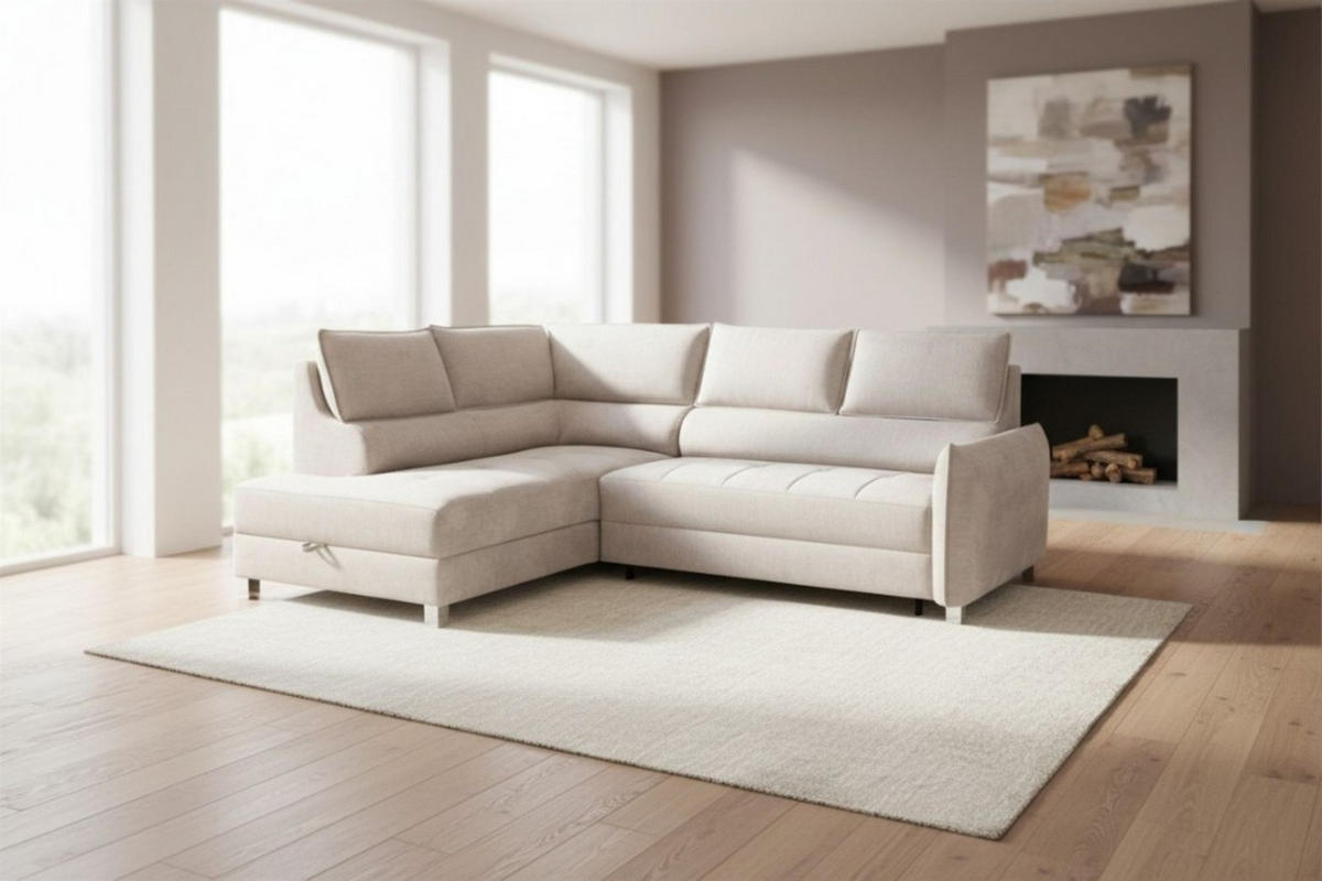 ECKSOFA Marno In Chill Me - Creme, Holzwerkstoff/Textil (200/260cm) - Fun Möbel