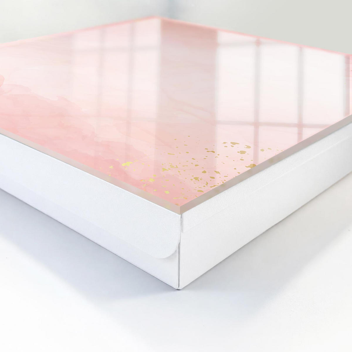 SCHLÜSSELBOX Weiß 30x30 cm – Türöffnung nach rechts - Pastell-Eleganz - Pink, Metall (30/30/5cm) - TULUP