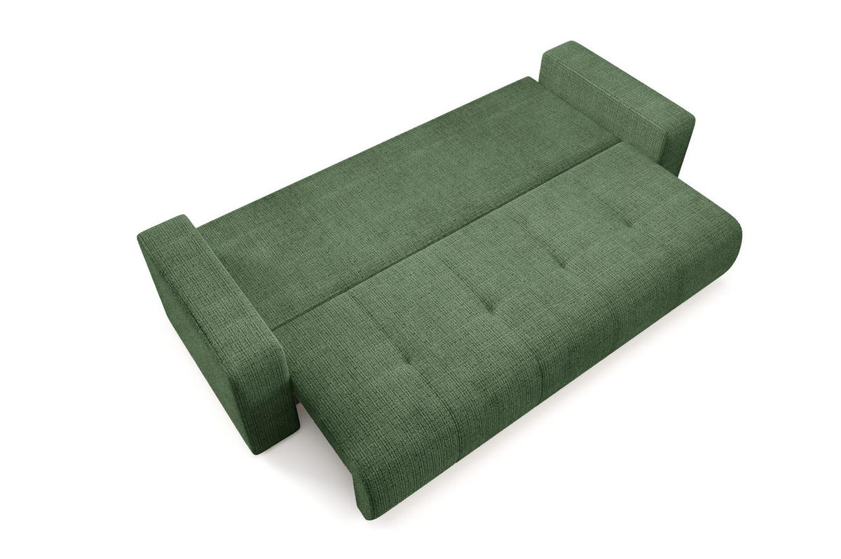 SCHLAFSOFA mit Bettkasten Grün - Grün, Textil (244/70/92cm) - Furnisell