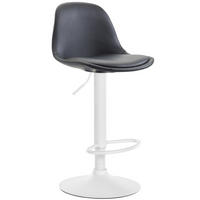 BARHOCKER Lederlook schwarz - Schwarz/Weiß, Textil/Metall (39/82/43cm) - CLP