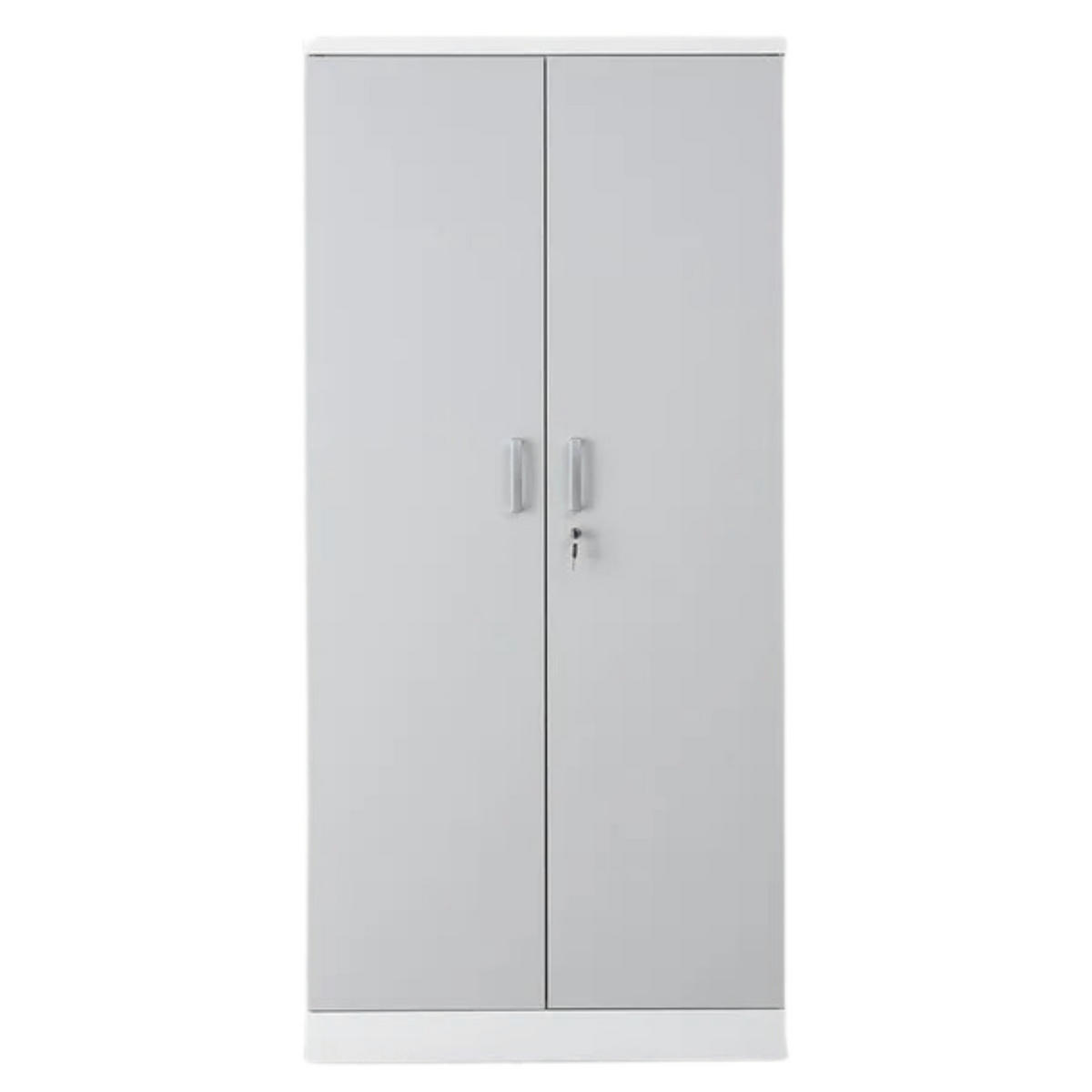 AKTENSCHRANK Beetle 4 Fachböden 195x92x42 cm Weiß & Grau - Grau, Metall (92/195/42cm)