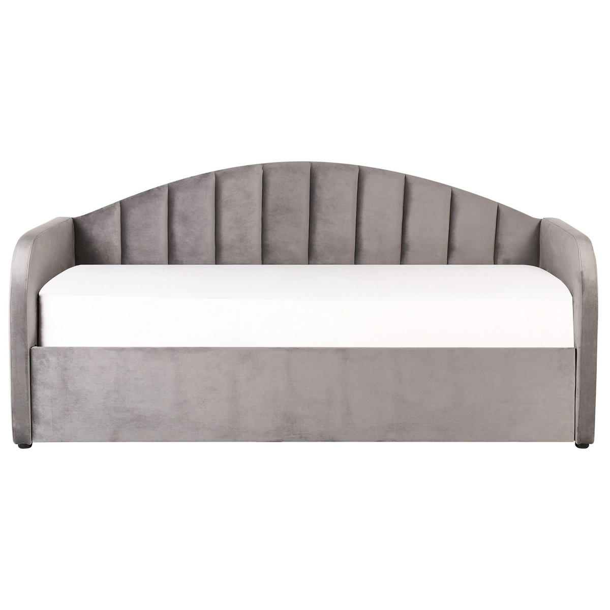TAGESBETT 90/200cm Hellgrau Eyburie - Hellgrau, Textil (90/200cm) - Beliani