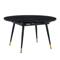 ESSTISCH ausziehbar rund/oval DE-40082 Schwarz - Schwarz, Holzwerkstoff (85/135/77cm) - ComfortXL