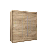SCHWEBETÜRENSCHRANK 200/180/62 2-türig - Silberfarben/Sonoma Eiche, Holz/Kunststoff (180/200/62cm) - Abiks Möbel