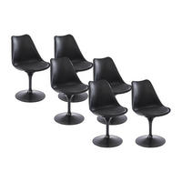 STUHL 6er-Set - Polypropylen, Kunstleder & Metall - Schwarz - XAFY - Schwarz, Kunststoff (56.5/82/49cm) - Vente-Unique