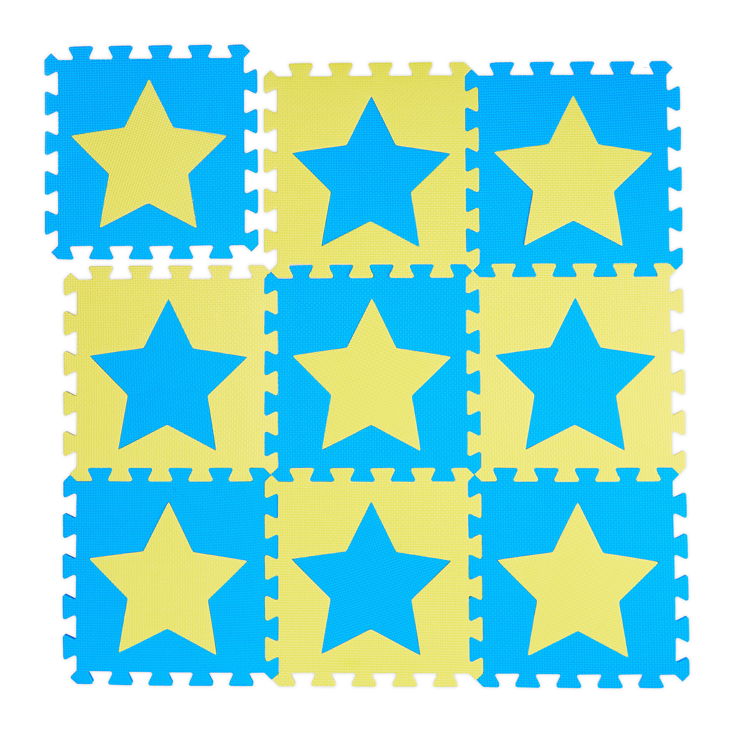 Relaxdays PODLOŽKA Modrá Žlutá puzzle 9-dílná sada