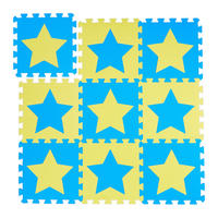 9XPUZZLEMATTE - Blau/Gelb, Kunststoff (32/32cm) - Relaxdays