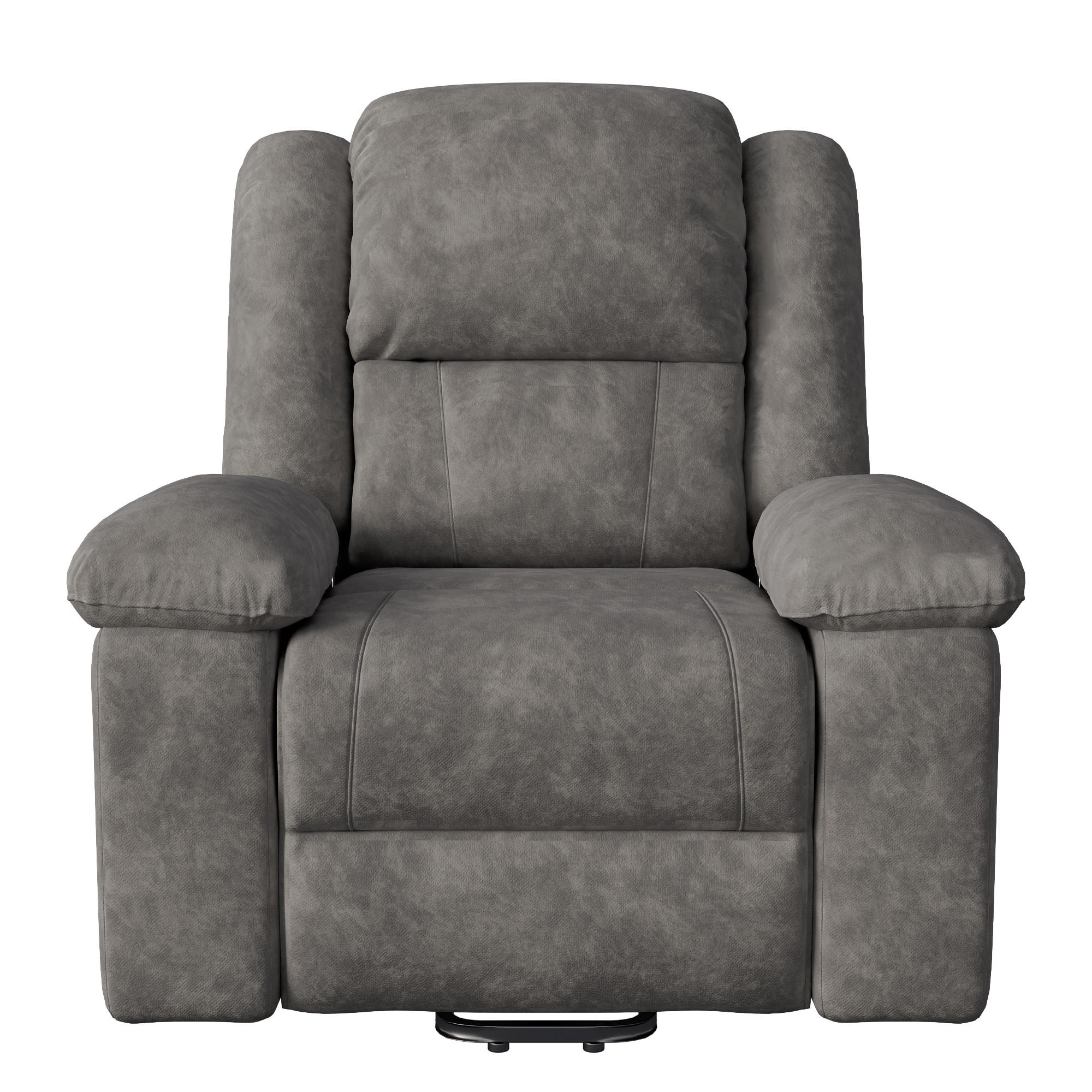 MASSAGESESSEL mit Relaxfunktion, 8 Massagepunkten & 2 Wärmepunkten, Stehhilfe, Fleece-Stoff in grau - Grau, Textil (93/106/102cm) - BRILVERDE
