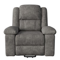 MASSAGESESSEL mit Relaxfunktion, 8 Massagepunkten & 2 Wärmepunkten, Stehhilfe, Fleece-Stoff in grau - Grau, Textil (93/106/102cm) - BRILVERDE