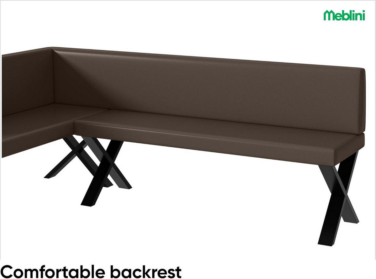 ECKBANK TONI_X - Braun, Leder (142/196cm) - Meblini