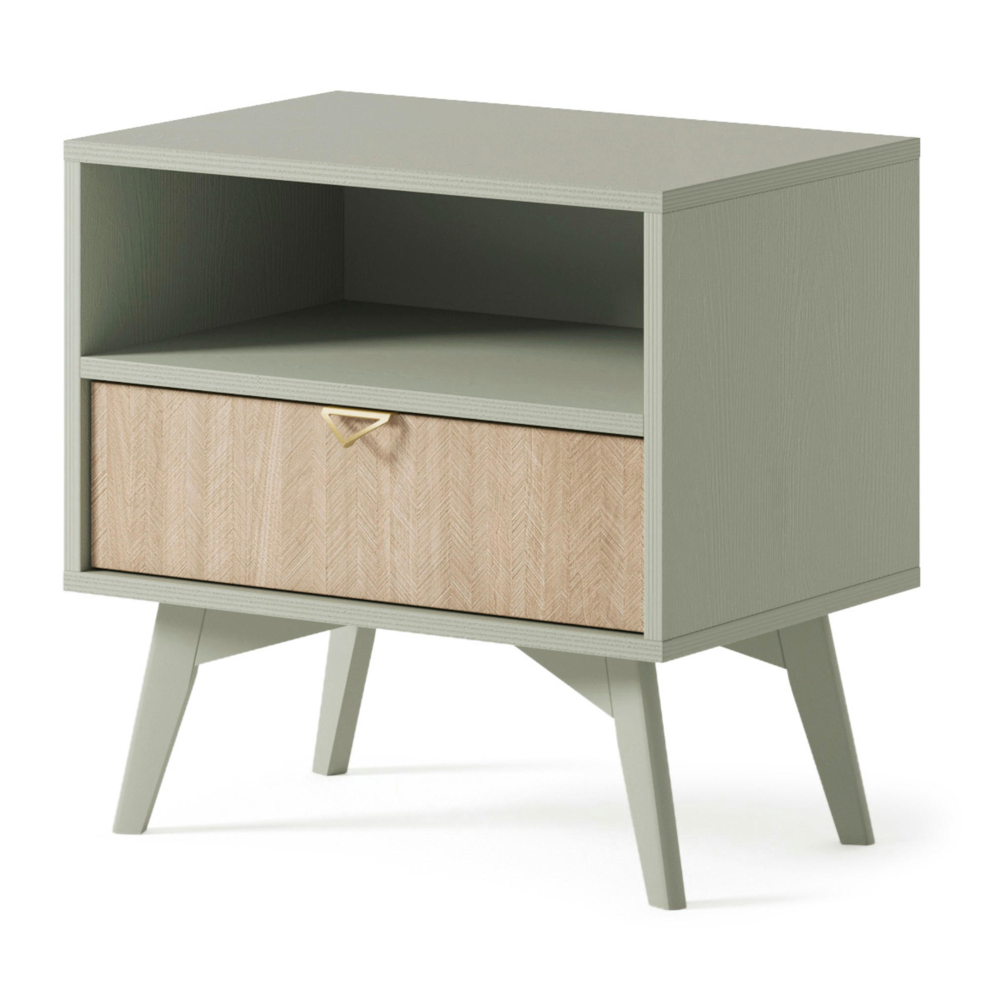 NACHTTISCH TOFINO STO1-1S Holzbeine Eukalyptus - Kastanienfarben/Eukalyptusholzfarben, Holz/Holzwerkstoff (54/54/38cm) - Komodee