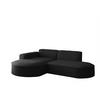 ECKSOFA Palma Xs Ottomane Opera Velvet - Schwarz, Holzwerkstoff/Textil (236/165cm) - Fun Möbel