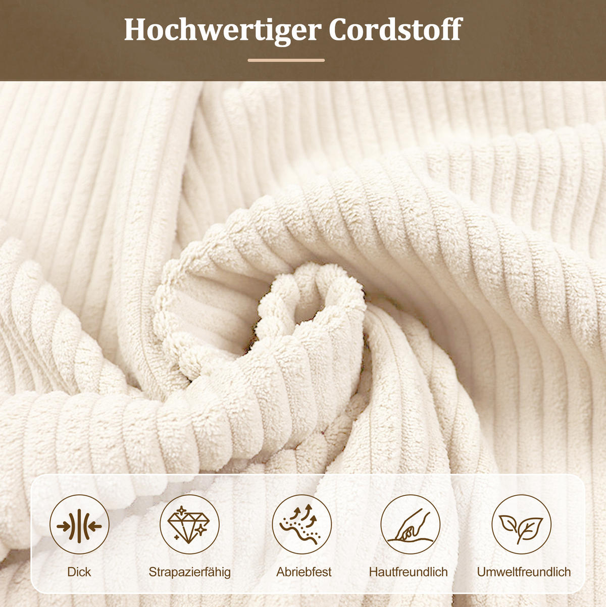 POLSTERBETT 180/200 cm Beige aus Cord mit Stauraum - Beige, Textil (180/200cm) - OKMYHOME