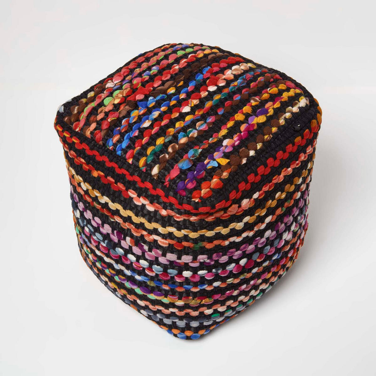 SITZWÜRFEL Folk mit bunten Streifen, 40/40/40 cm - Multicolor, Textil (40/40/40cm) - Homescapes