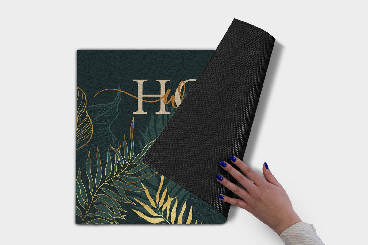 FUSSMATTE 60 x 40 cm Welcome Home - Waldgrün, Textil (60/40cm) - TULUP