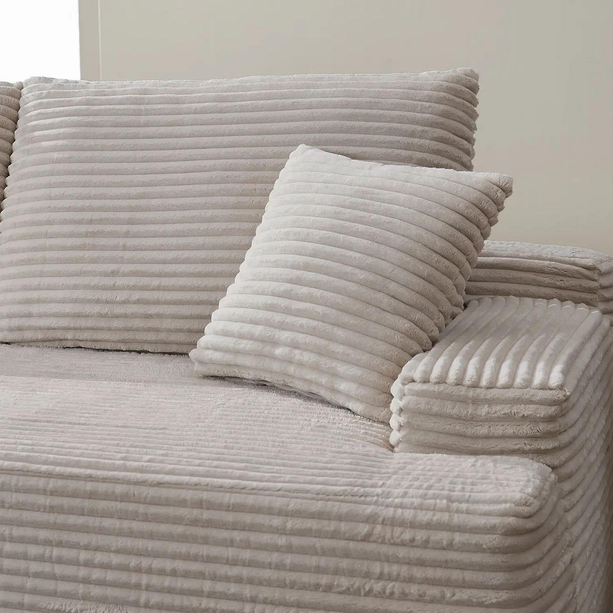 SOFA Corede taupe Cord - Taupe, Textil (155/250cm) - Juskys