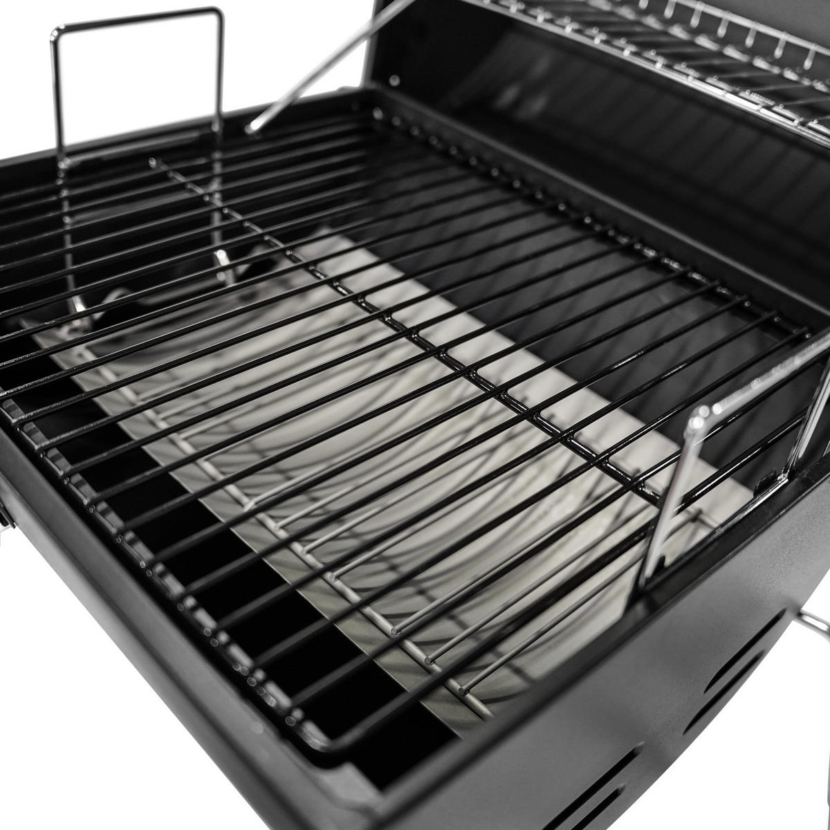 HOLZKOHLEGRILL CHAROX Tragbar - Schwarz, Metall (50/54/46cm) - TAINO