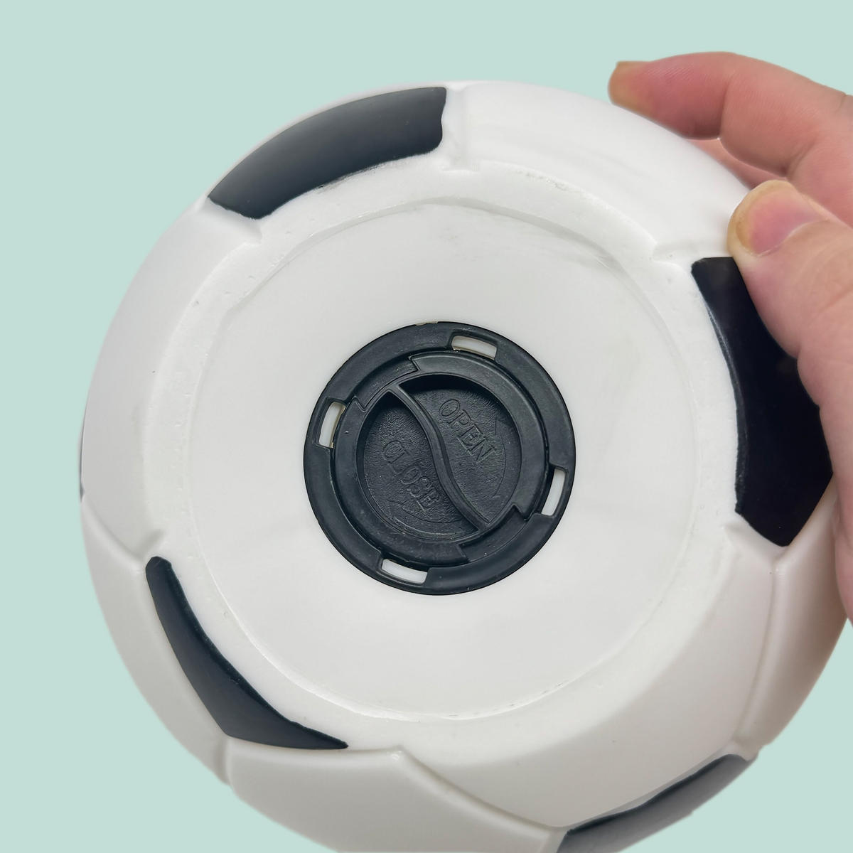 FUTBALOVÁ pokladnička - biela, plast (15/15/15cm) - Relaxdays