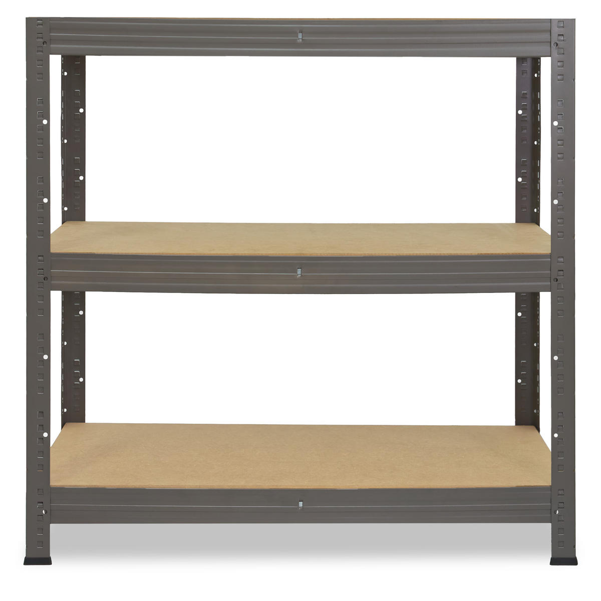 SCHWERLASTREGAL PRO 90x75x50 cm in grau mit 3 Böden und 200 kg Traglast pro Boden - Grau, Metall (75/90/50cm) - shelfplaza