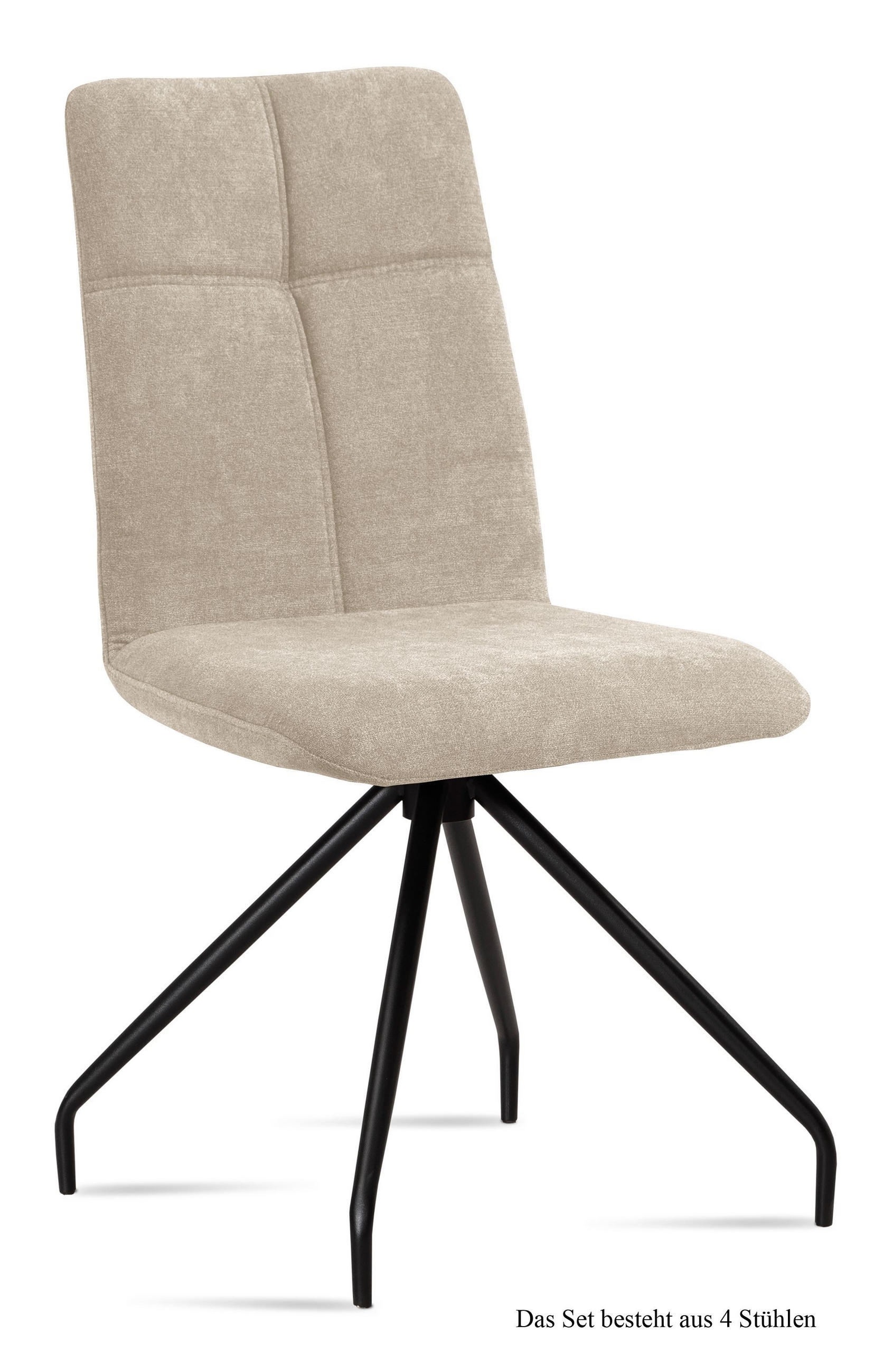ESSZIMMERSTUHL (4er-Set) Detava 47x92x60 Schwarz/Natur - Schwarz/Naturfarben, Kunststoff (60/92/47cm) - 58aufmkessel