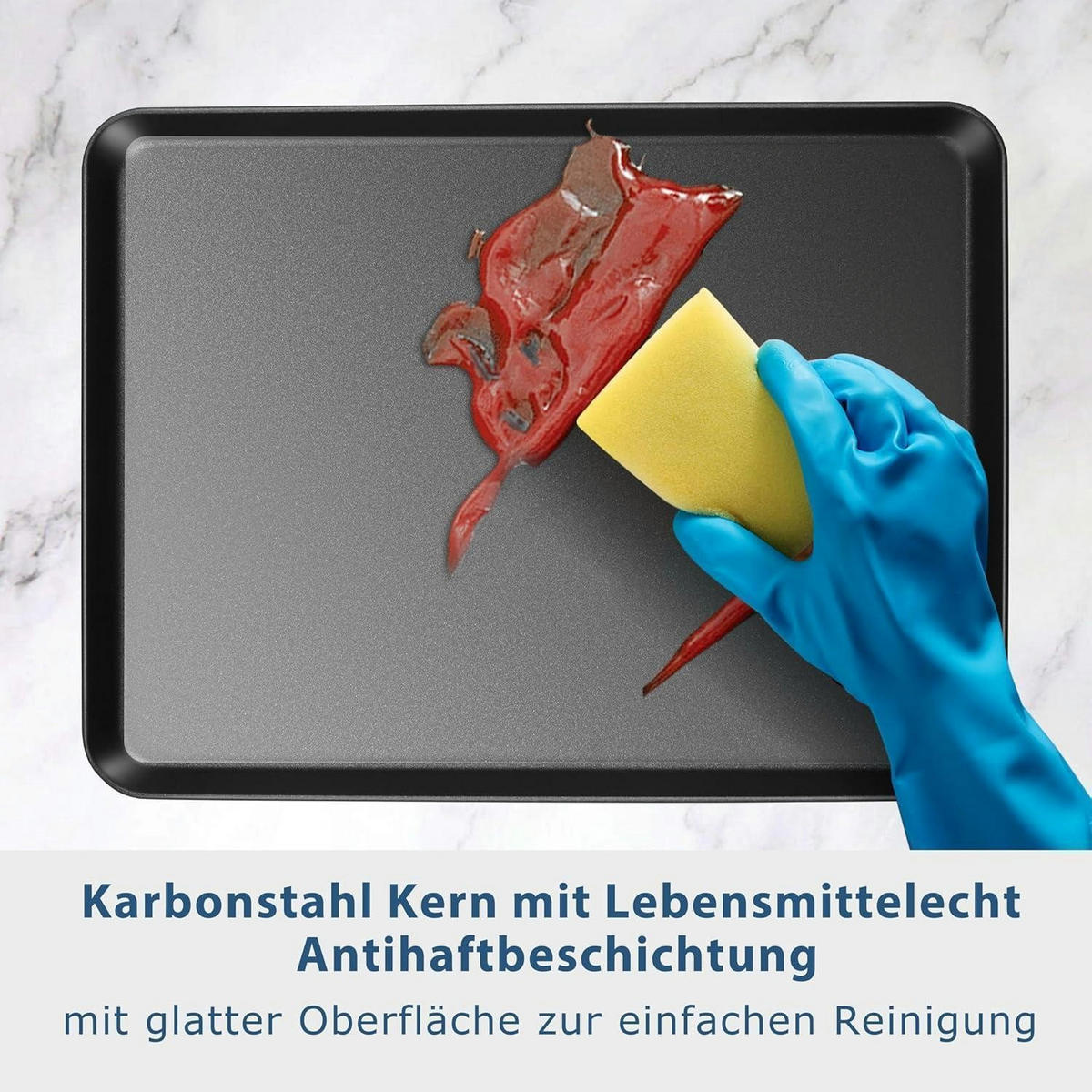 BACKBLECH Karbonstahl Schwarz 40,5 x 30,5 x 2,5 cm - Schwarz, Metall (30.5/2.5/40.5cm)