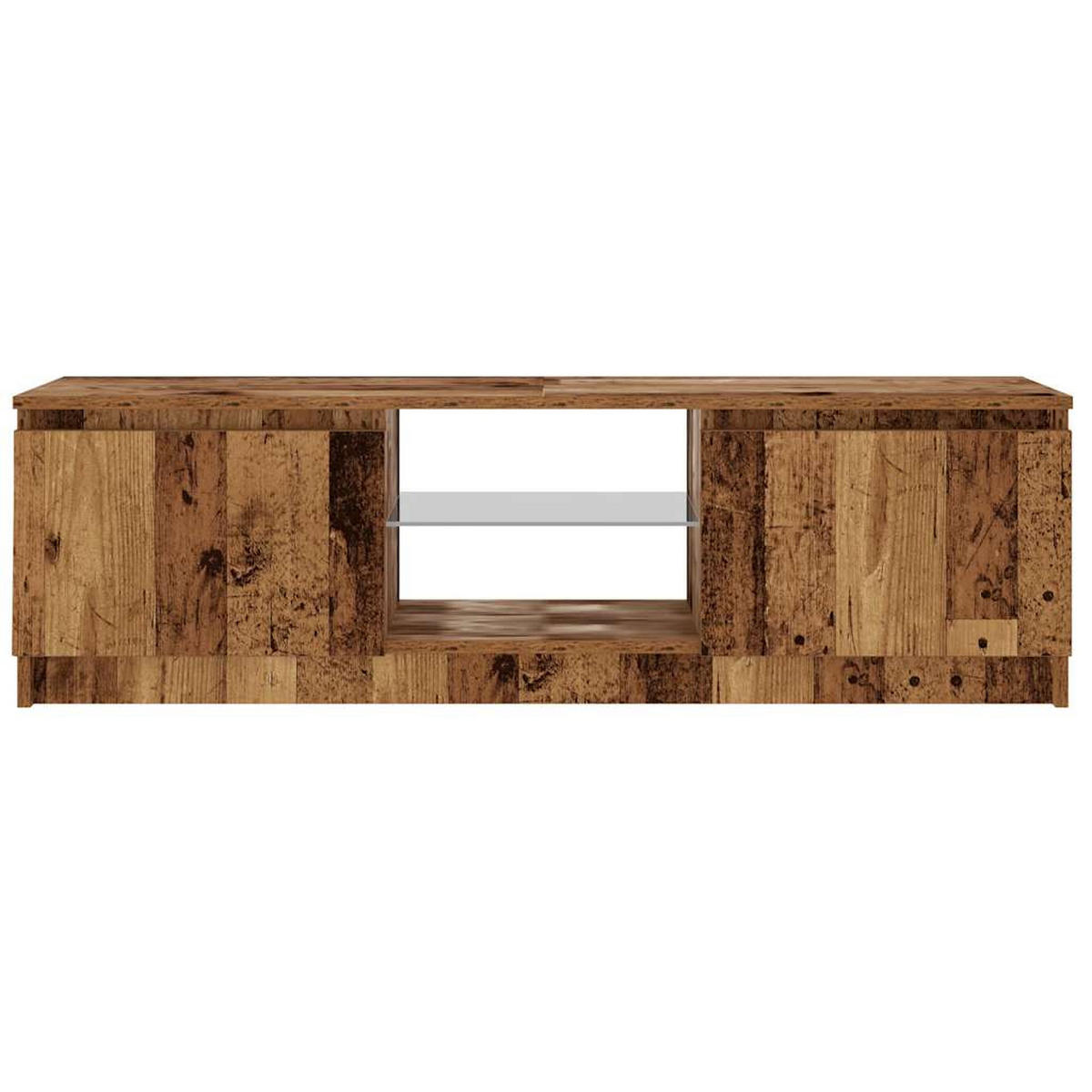 TV-SCHRANK Mit Led-Leuchten Altholz-Optik 120/30/36 Cm - Braun, Holzwerkstoff (30/36/120cm) - vidaXL