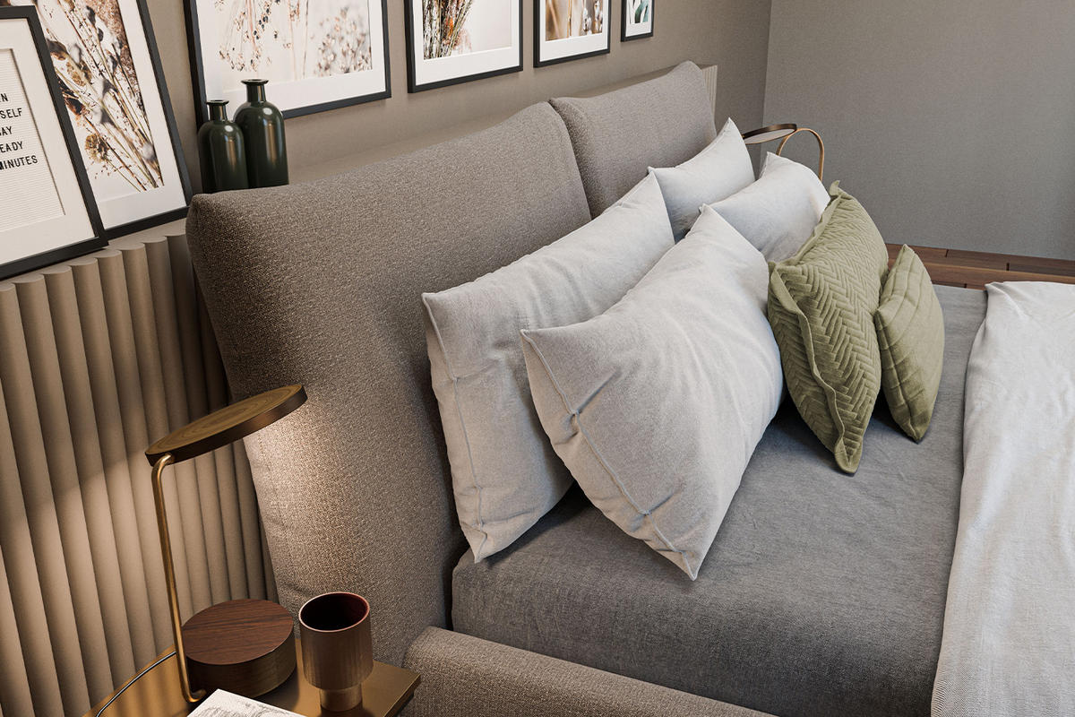 POLSTERBETT HENRY Taupe Cord - Taupe/Grau, Textil (140/200cm) - KAWOLA