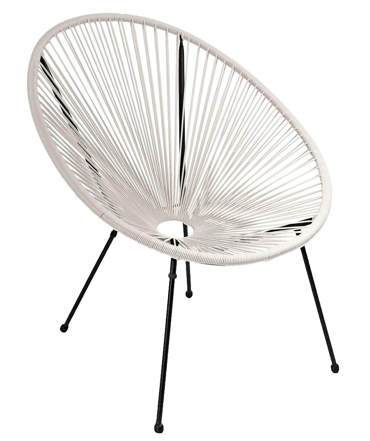 GARTENSTUHL 2er Set Sven Kunstgeflecht weiß Relaxsessel - Weiß, Kunststoff (73/93/73cm) - DELUKE