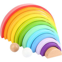 HOLZBAUSTEINE REGENBOGEN XL - Naturfarben, Holz (5/18/36cm) - small foot