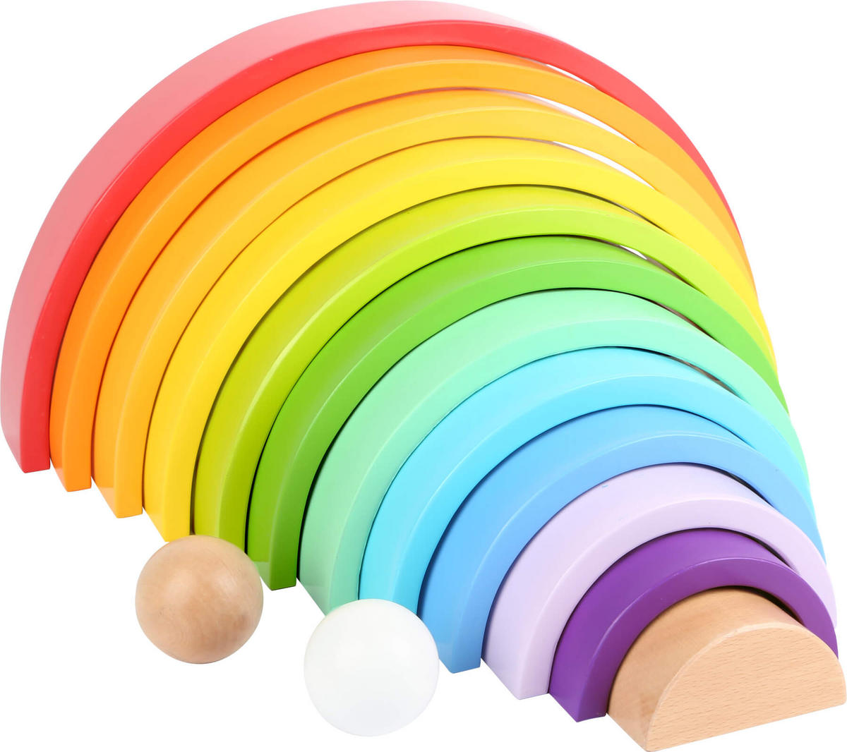 HOLZBAUSTEINE REGENBOGEN XL - Naturfarben, Holz (5/18/36cm) - small foot