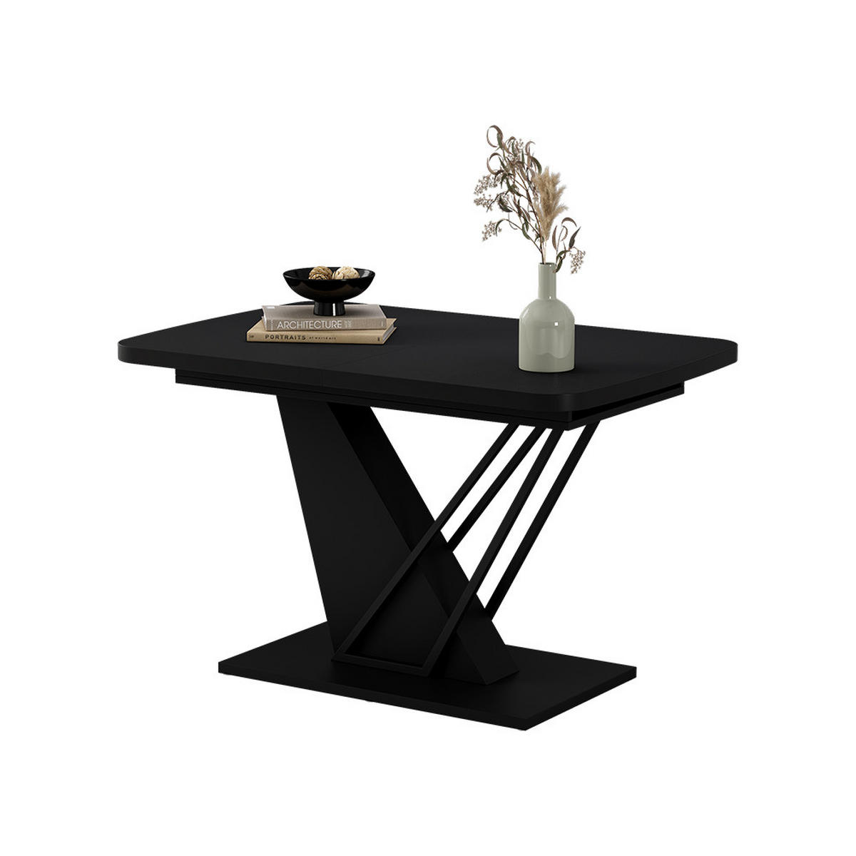 JÍDELNÍ STŮL Fenaro Černá - černá, kompozitní dřevo (80/120/77.4cm) - Vicco