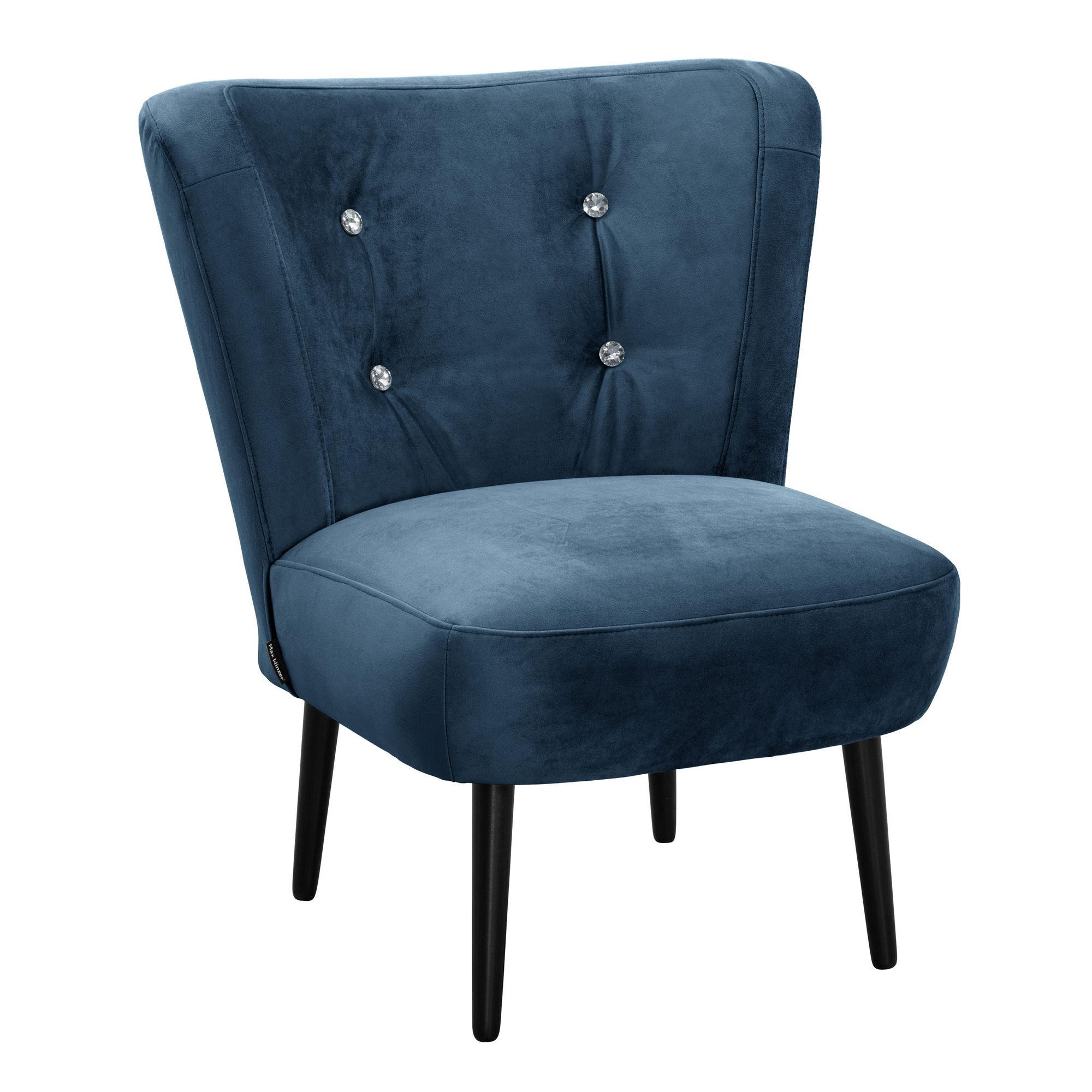 COCKTAILSESSEL Kayleigh Samtvelours dunkelblau - Dunkelblau, Kunststoff (68/80/69cm) - 58aufmkessel