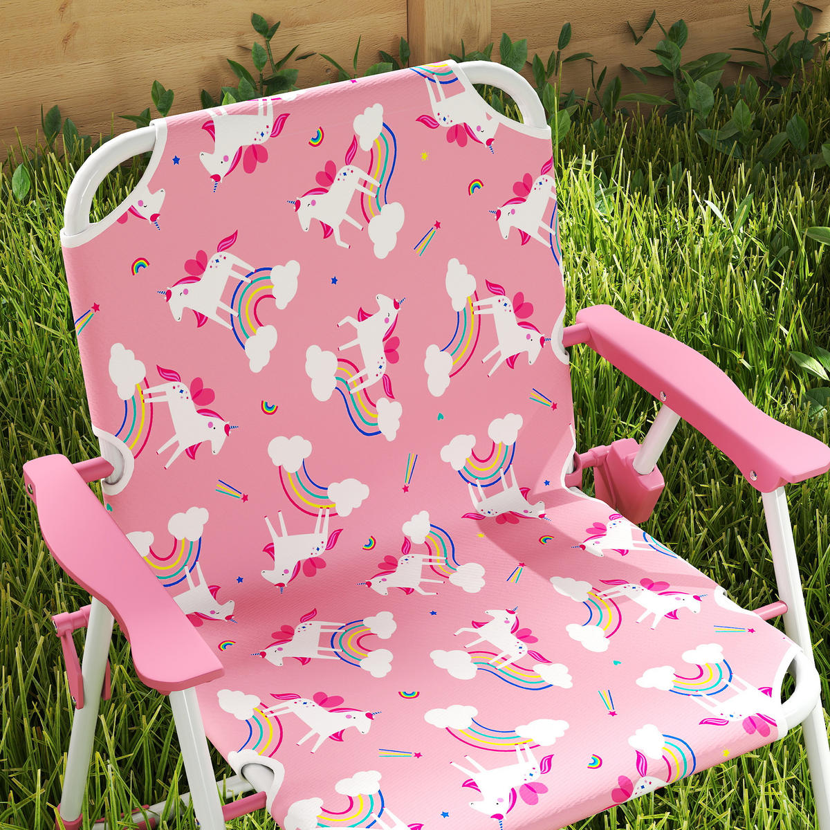 KINDERSITZGRUPPE DE-17560 2 Klappstühle mit Sonnenschirm Rosa - Pink, Kunststoff (49.5/50/49.5cm) - ComfortXL
