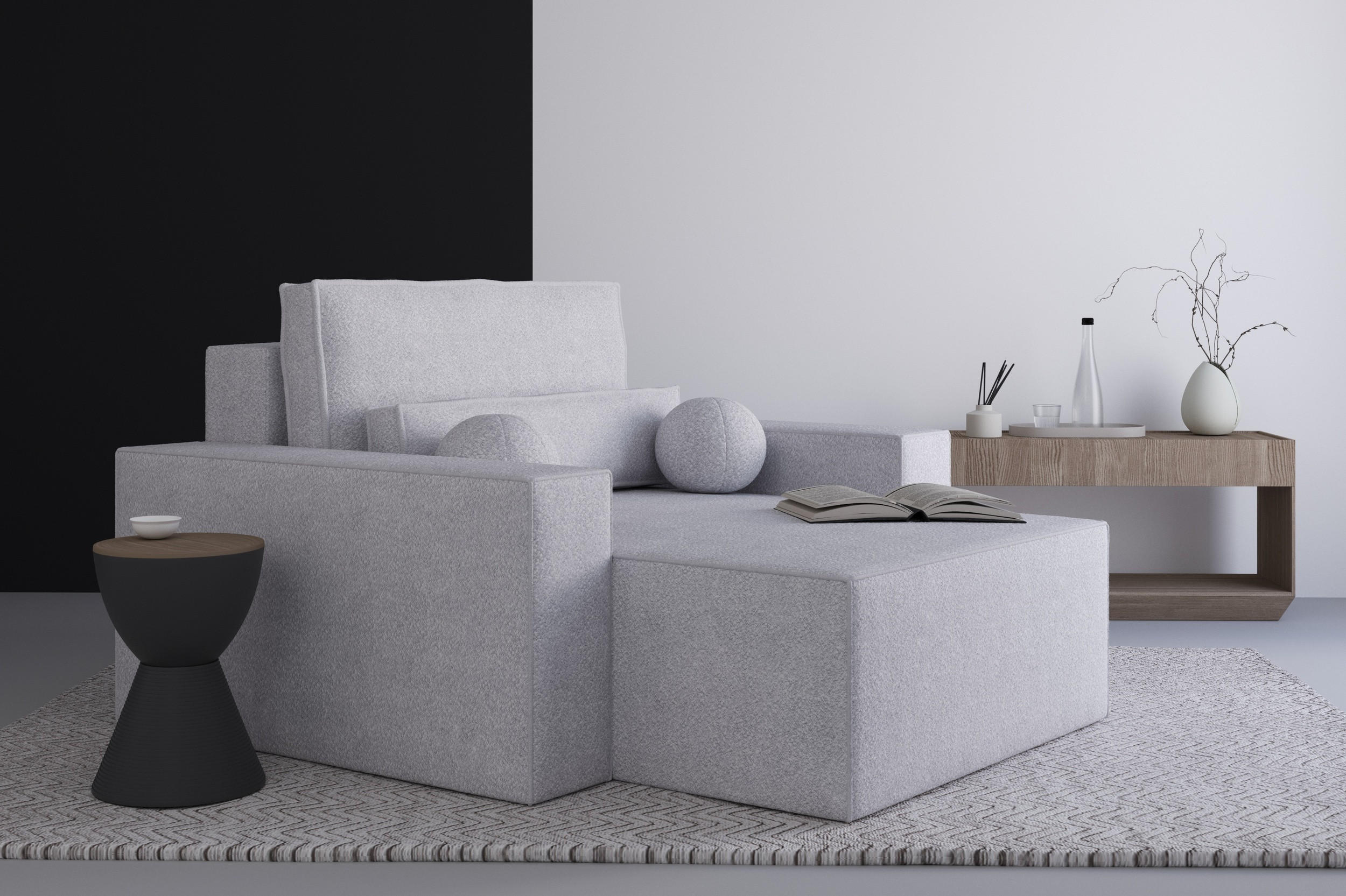 XXL-SESSEL Denver - Hellgrau - Hellgrau, Holzwerkstoff (100/85/162cm) - Möblo