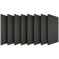 AKUSTIKPANEELE 8er Set Sonic Wall Iv, je 110 x 50 x 1,1 cm, Größe flexibel anpassbar, Eiche schwarz - Schwarz, Holz (50/1.1/110cm) - tectake