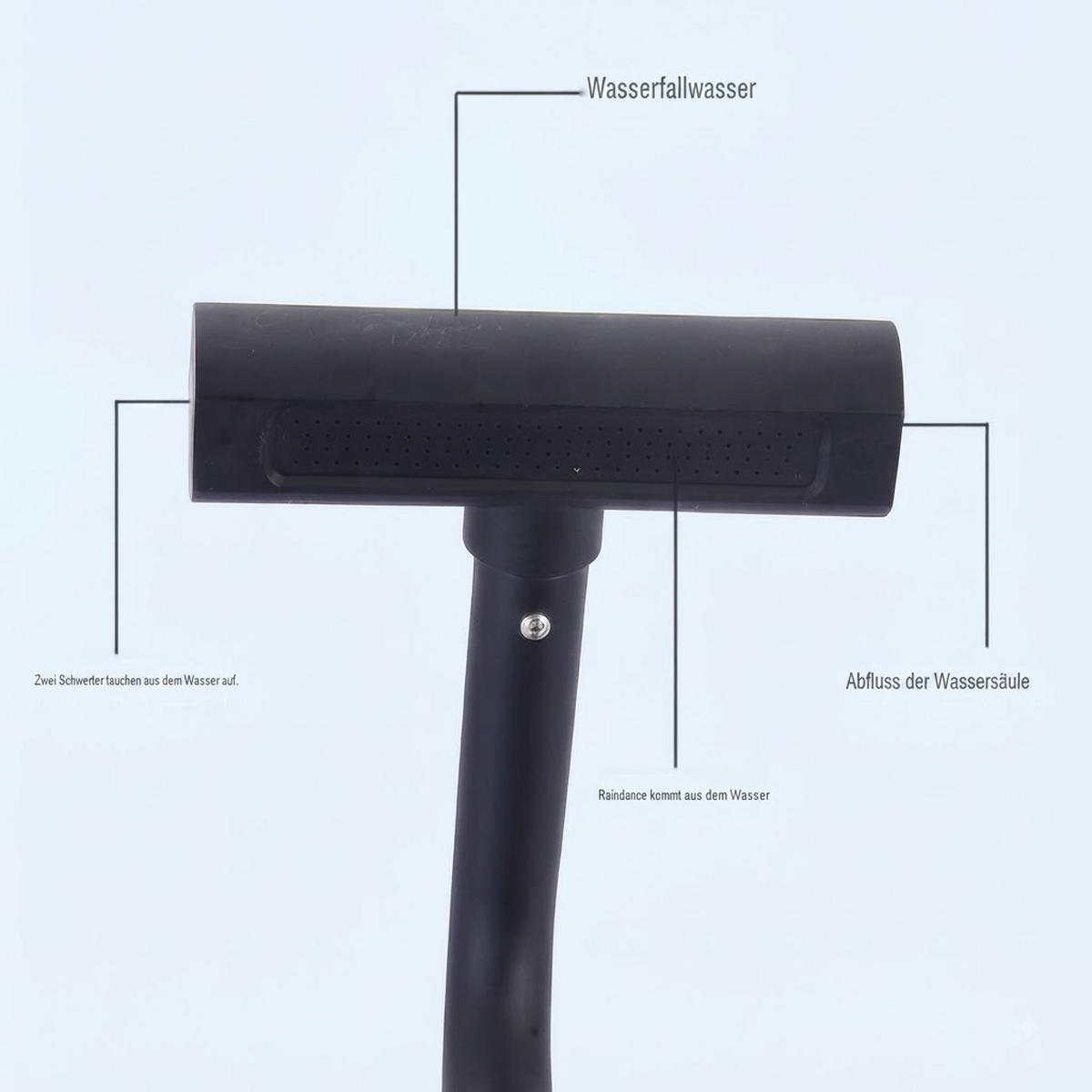 BADARMATUR mit Zulaufrohr, 330 x 190 mm, schwarz - Schwarz, Metall (42/7.7/7.7cm) - Vallsero