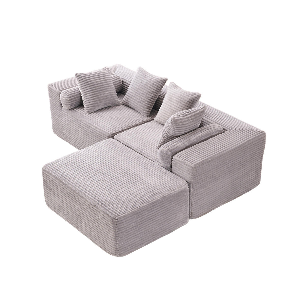 SOFA modular L-Form Grau - Grau, Kunststoff (110.02/266cm) - Meubliv