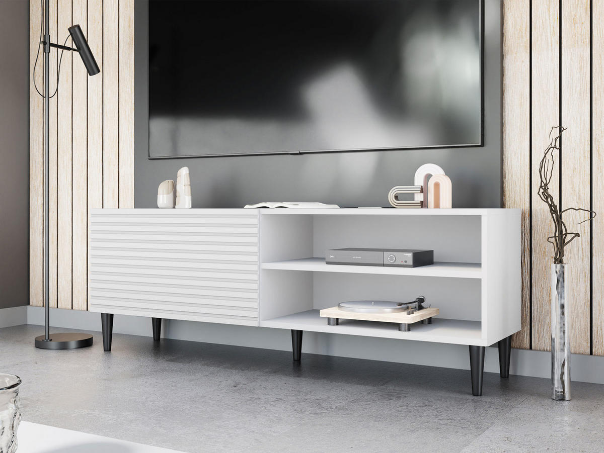TV-ELEMENT Nakomo - Schwarz/Weiß, Holz/Holzwerkstoff (150/53/40cm) - MIRJAN24