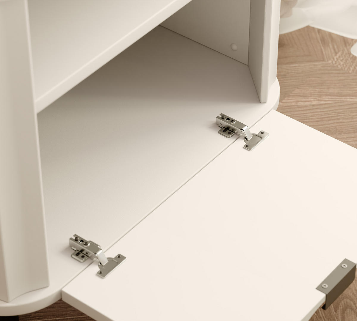 NACHTSCHRANK VITA 59/41/57 cm Alpinweiß - Weiß, Holzwerkstoff/Metall (59/57/40.5cm) - Idohome