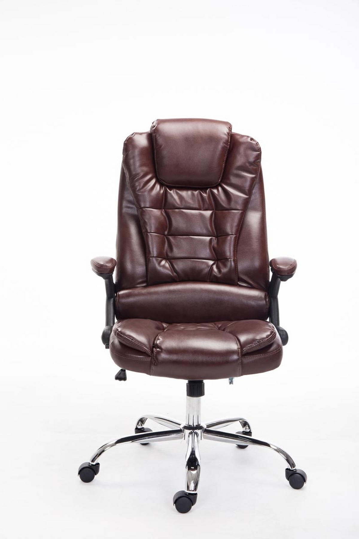 BÜROSTUHL Toronto, Kunstleder Bordeauxrot - Bordeaux, Textil/Metall (69/123/78cm) - TPFLiving