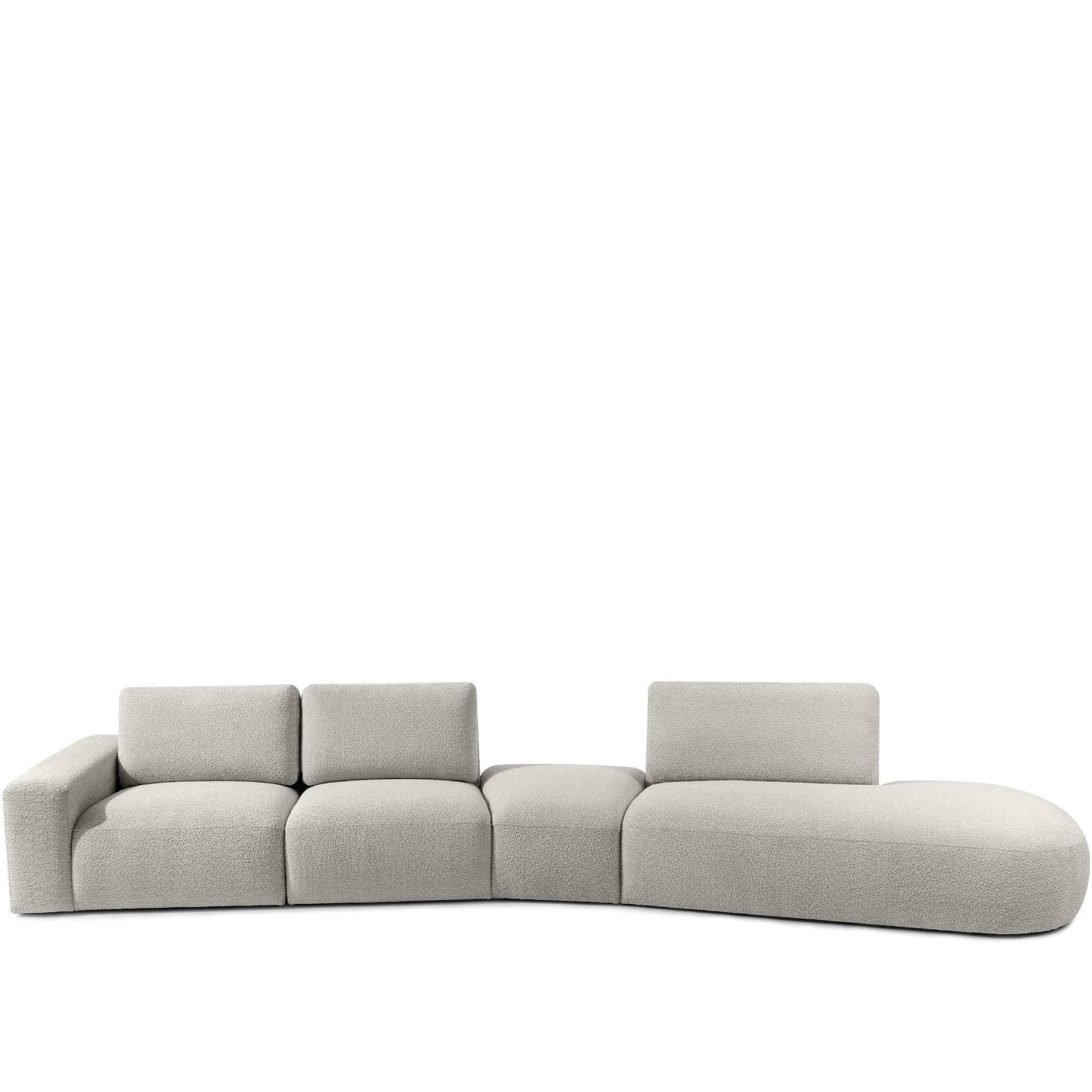 5-SITZER ECKSOFA ZUCCO Boucle rechts, Hellbraun - Hellbraun, Textil (430/84/105cm) - KONSIMO®