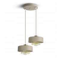PENDELLEUCHTE ECRU - Beige/Goldfarben, Metall (35/35/100cm) - kiki design