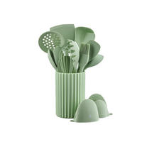 KÜCHENUTENSILIEN-SET aus Silikon IVAR - 15-teilig - Hellgrün, Kunststoff - Björn