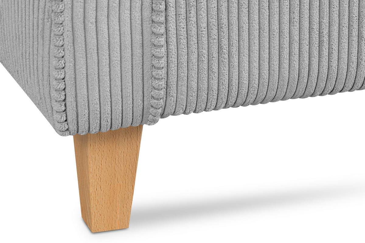 OHRENSESSEL MILES Kord-Bezug Petfriendly, grau - Hellgrau, Holzwerkstoff/Buchenholz (82/105/97cm) - KONSIMO®