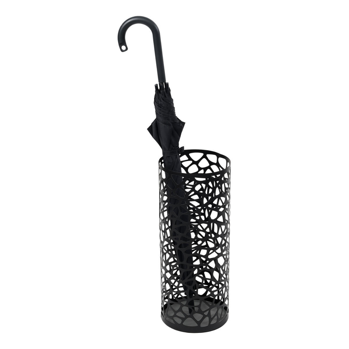 SCHIRMSTÄNDER Nest schwarz 19/46/19 cm rund - Schwarz, Metall (19/46/19cm) - Yamazaki