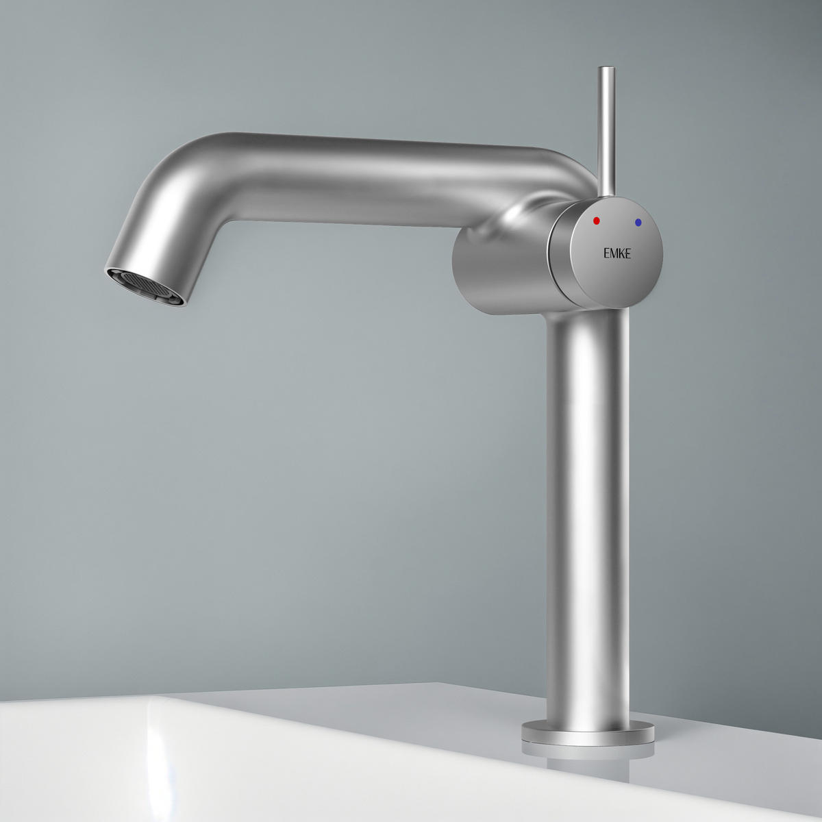 WASCHTISCHARMATUR Ventilkernzertifizierung Chrom 15cm - Chromfarben, Metall (20/7.6/22.2cm) - EMKE